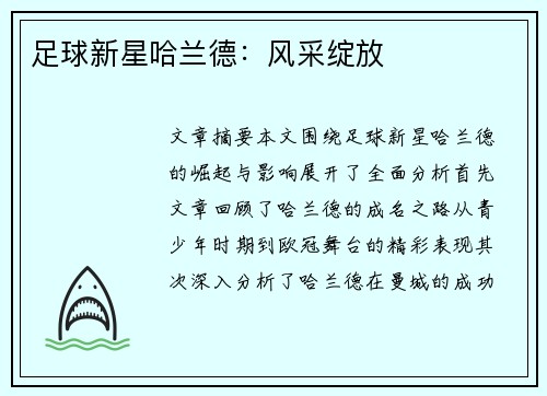 足球新星哈兰德：风采绽放